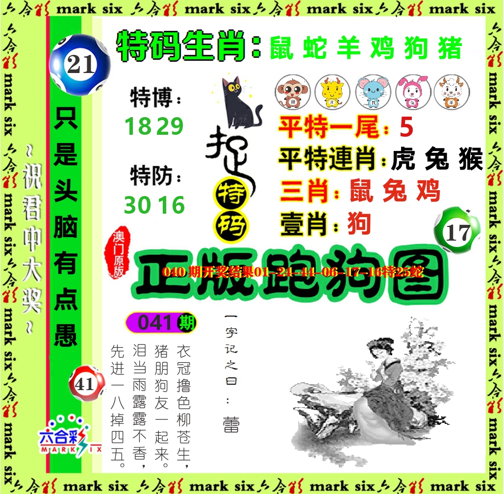 正版跑狗图 第41期