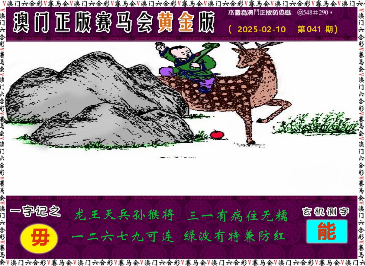 赛马会黄金版 第41期