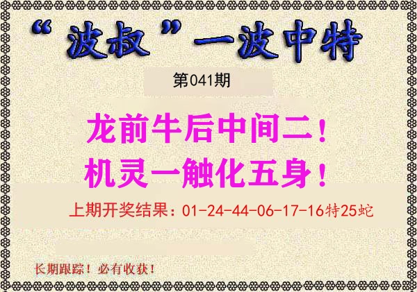 波叔中特 第41期