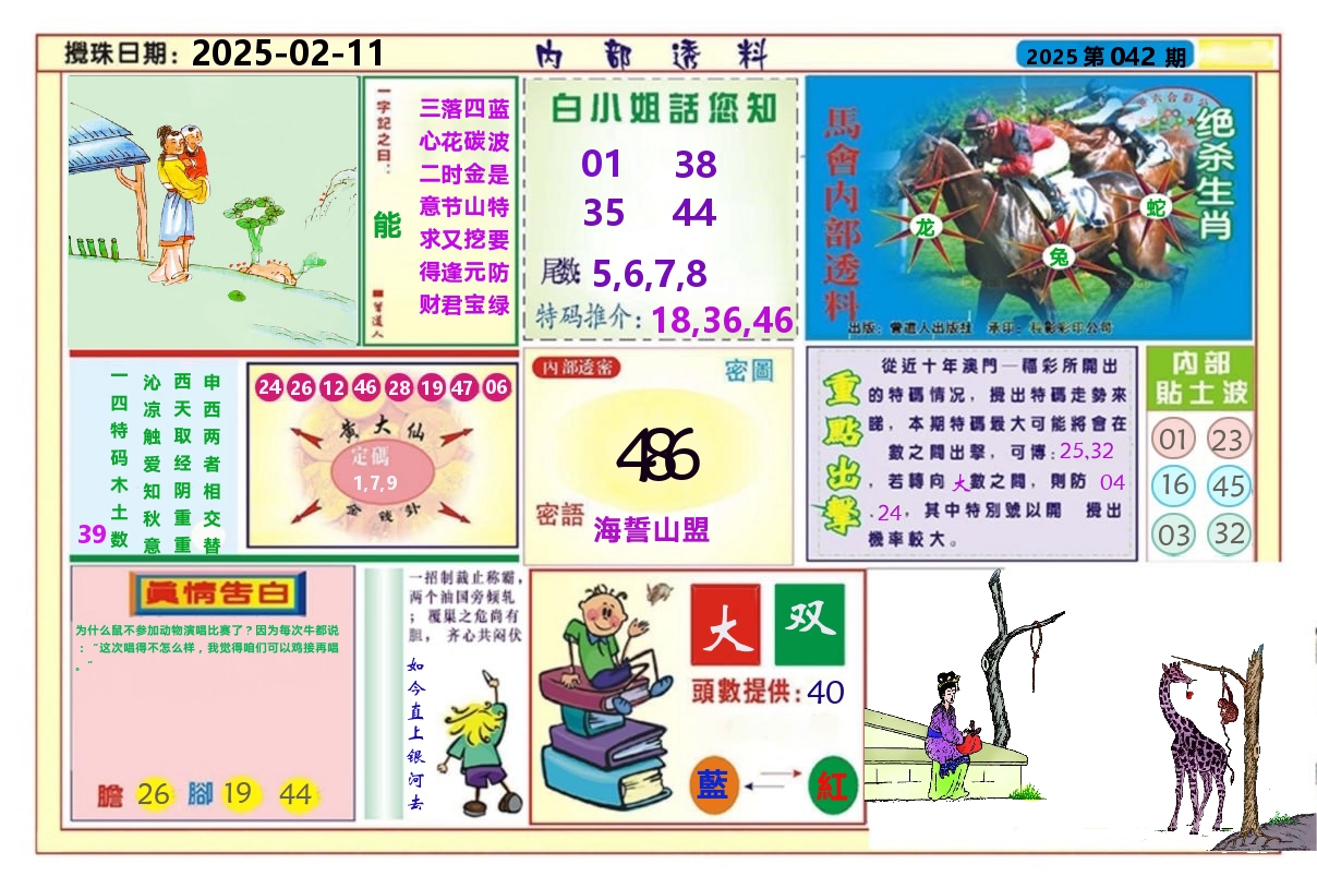 澳门内部透料A 第42期