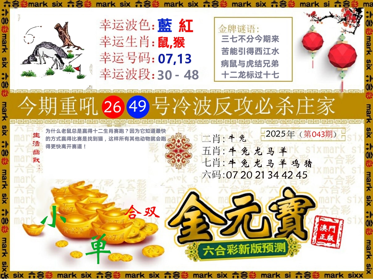 金元宝 第43期