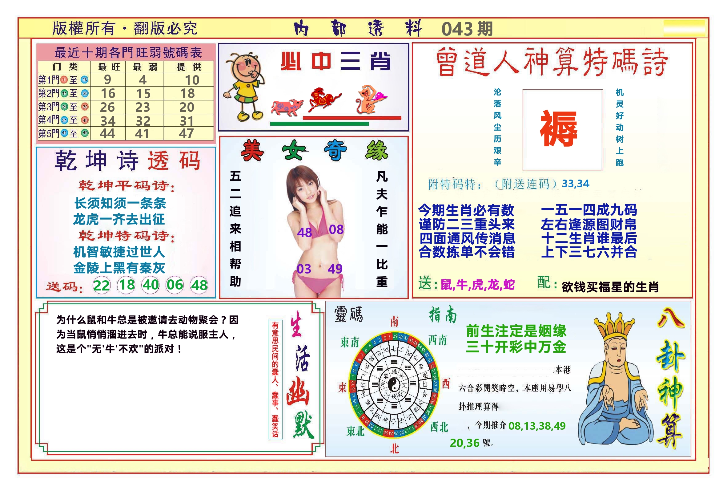 澳门内部透料B 第43期