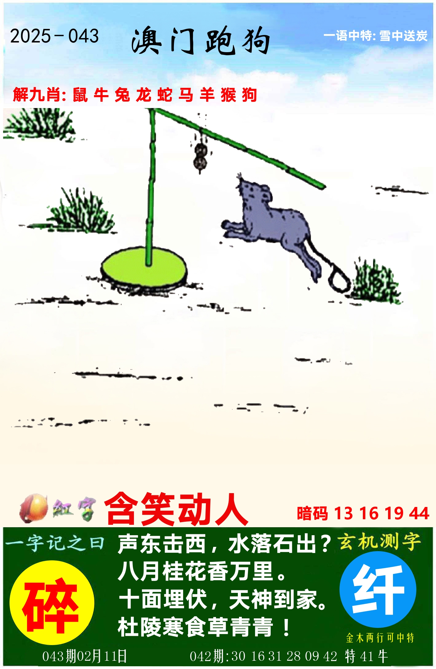 澳门跑狗图 第43期