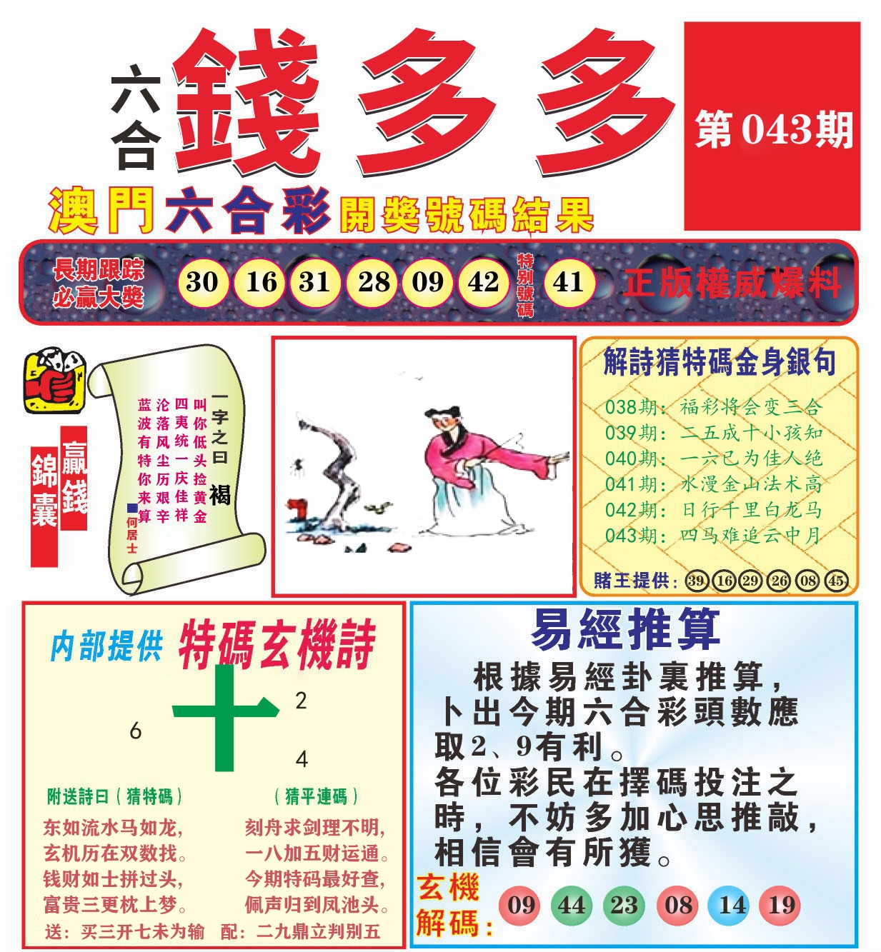 澳门钱多多B 第43期
