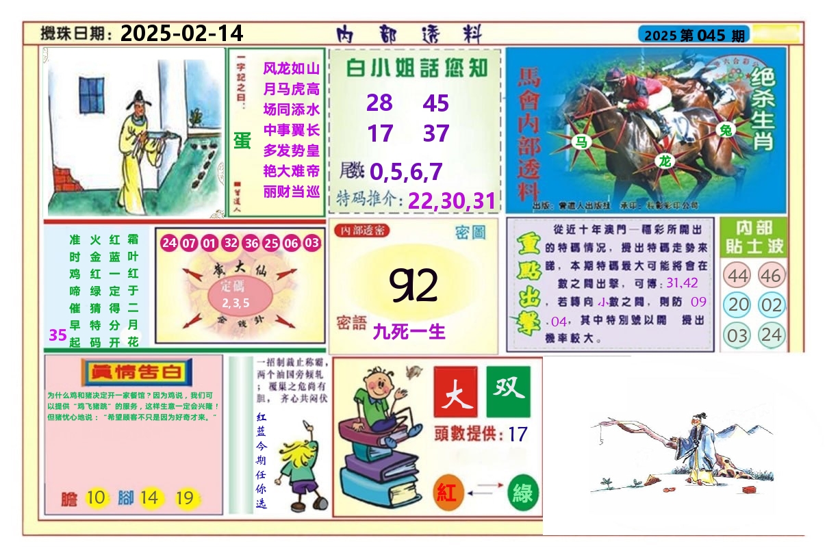 澳门内部透料A 第45期