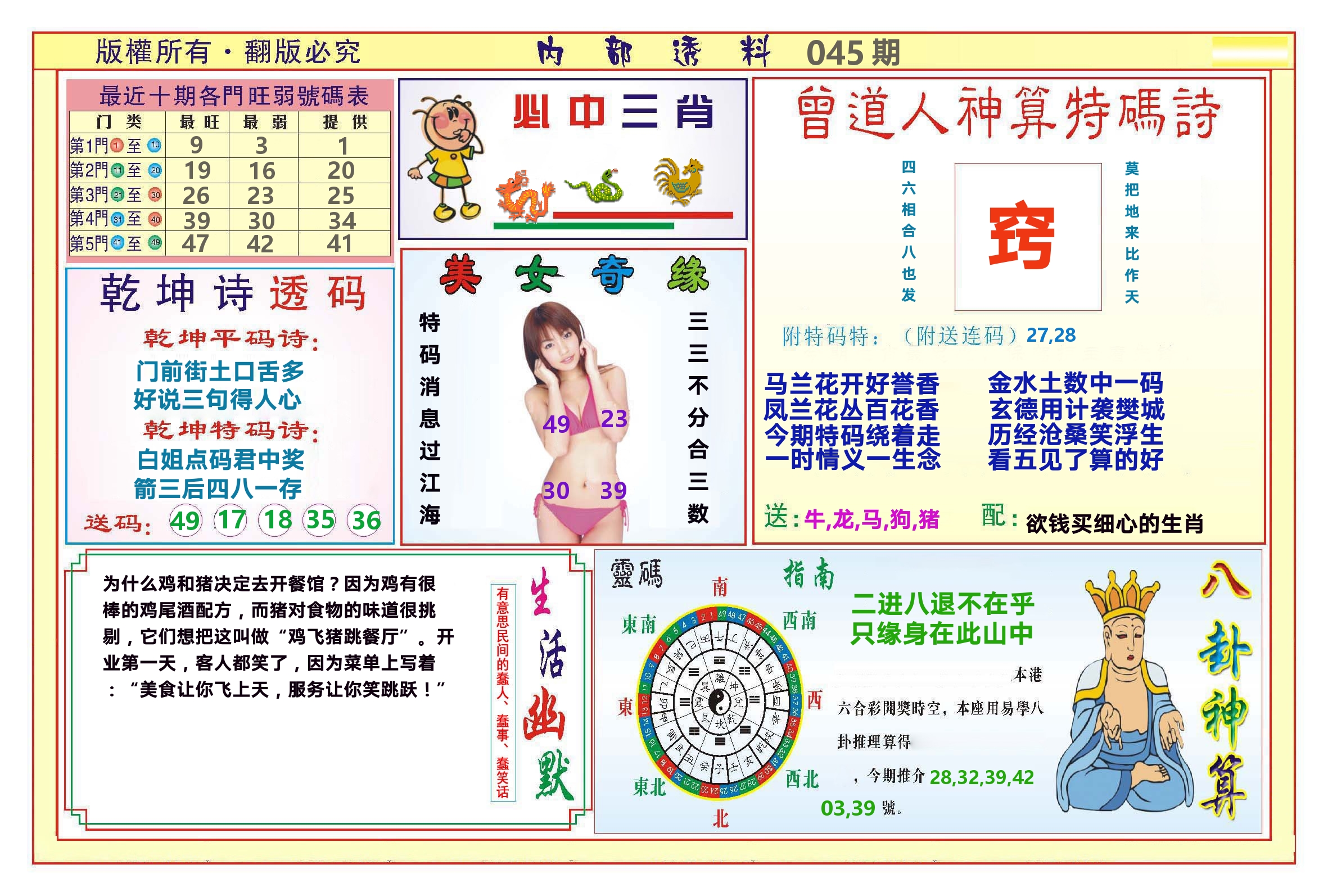 澳门内部透料B 第45期