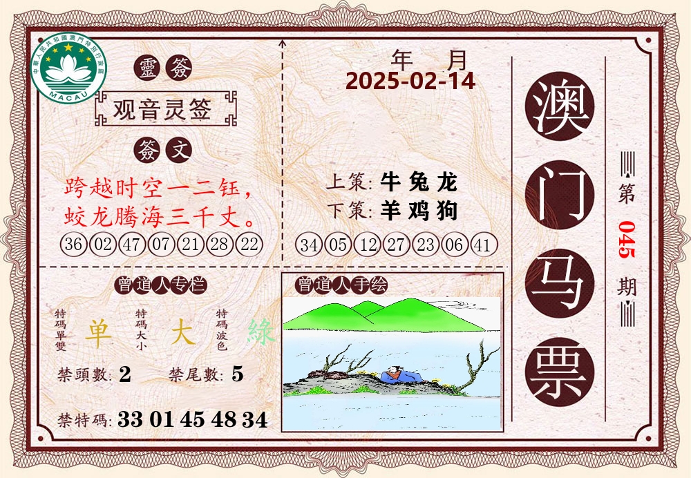 澳门马票 第45期