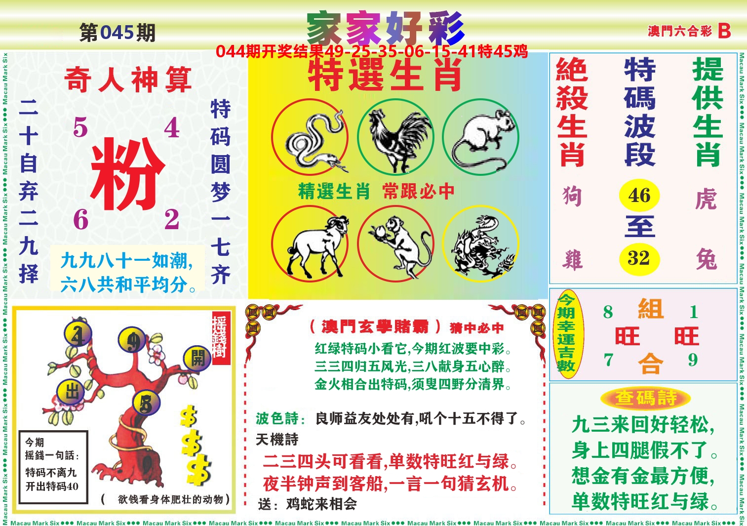 家家好彩B 第45期