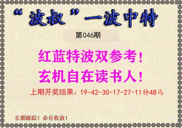 波叔中特 第46期