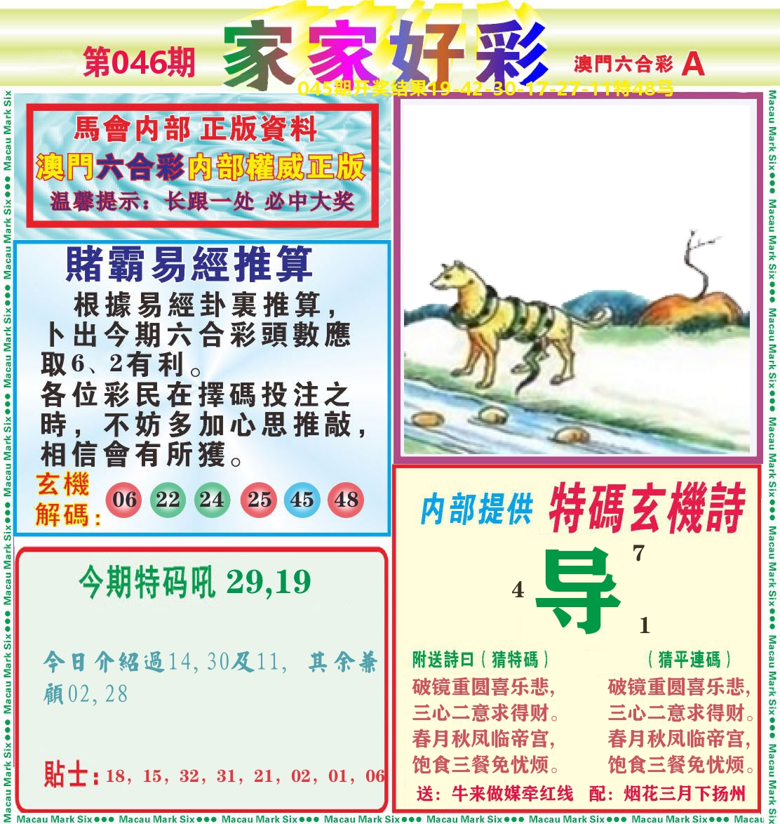 家家好彩A 第46期