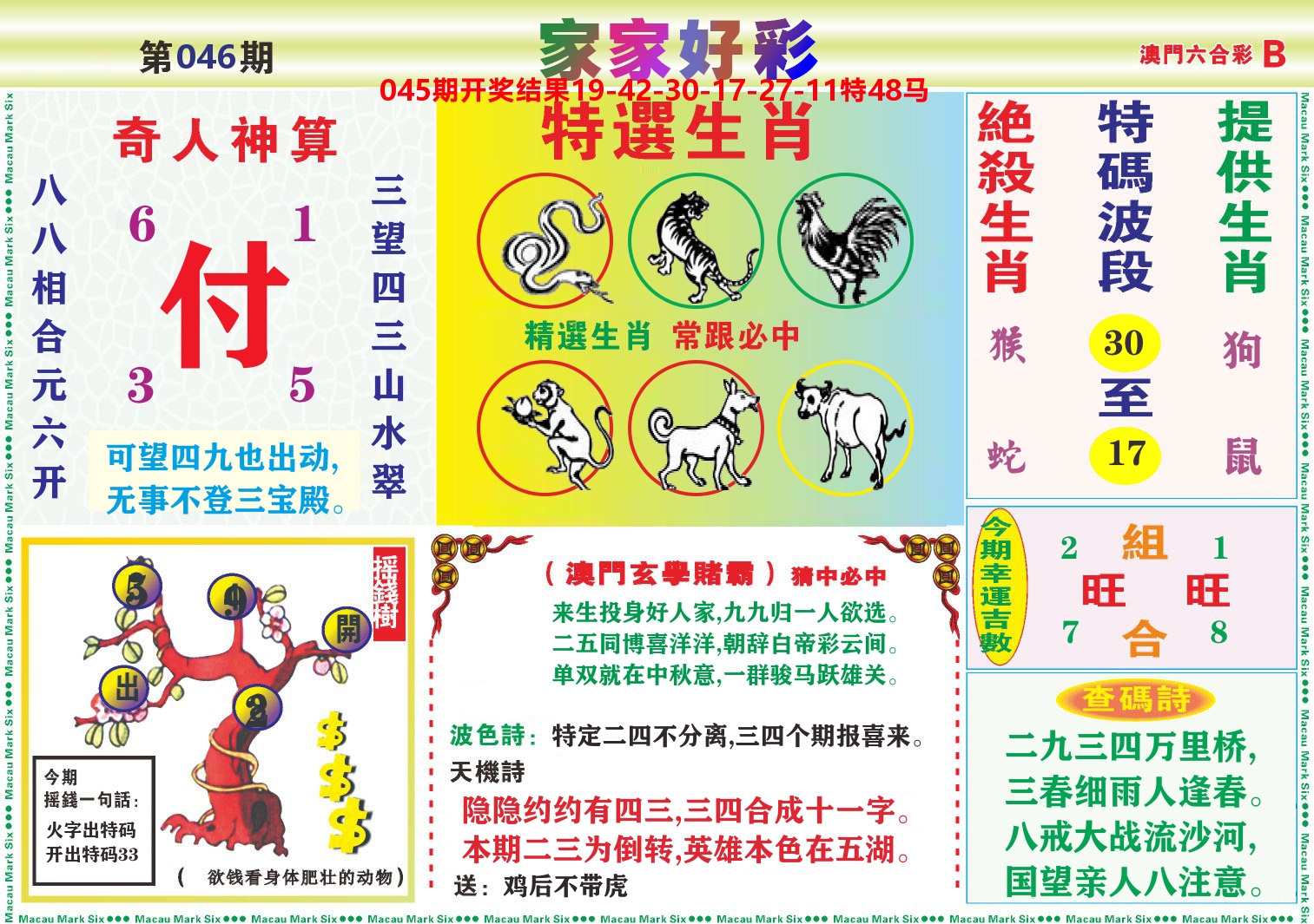 家家好彩B 第46期