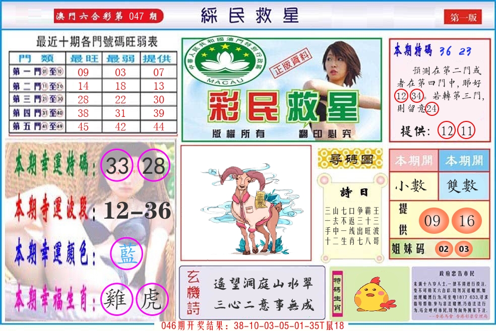 澳门彩民救星 第47期