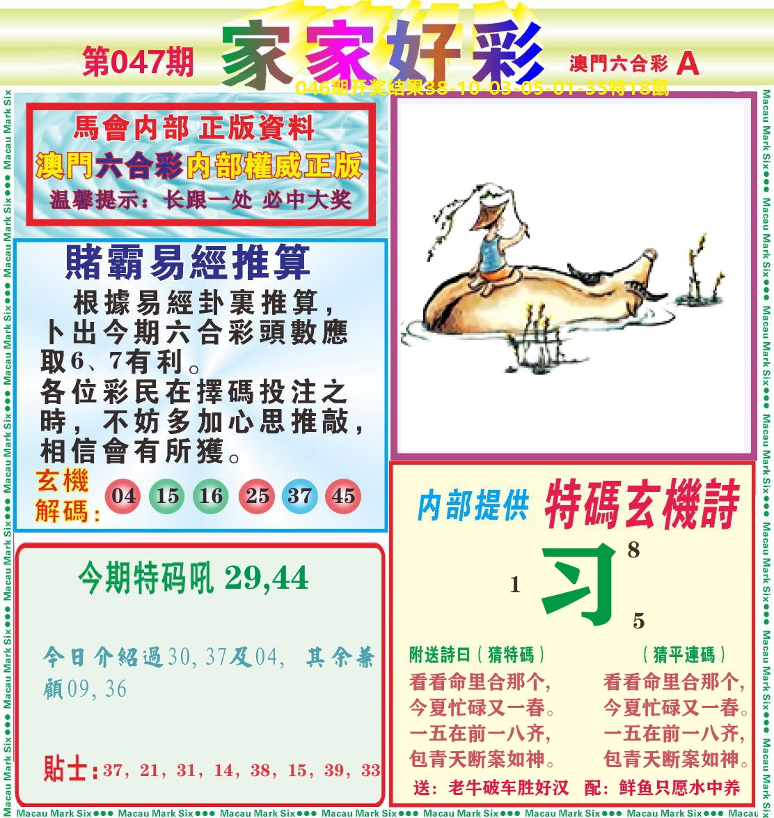 家家好彩A 第47期