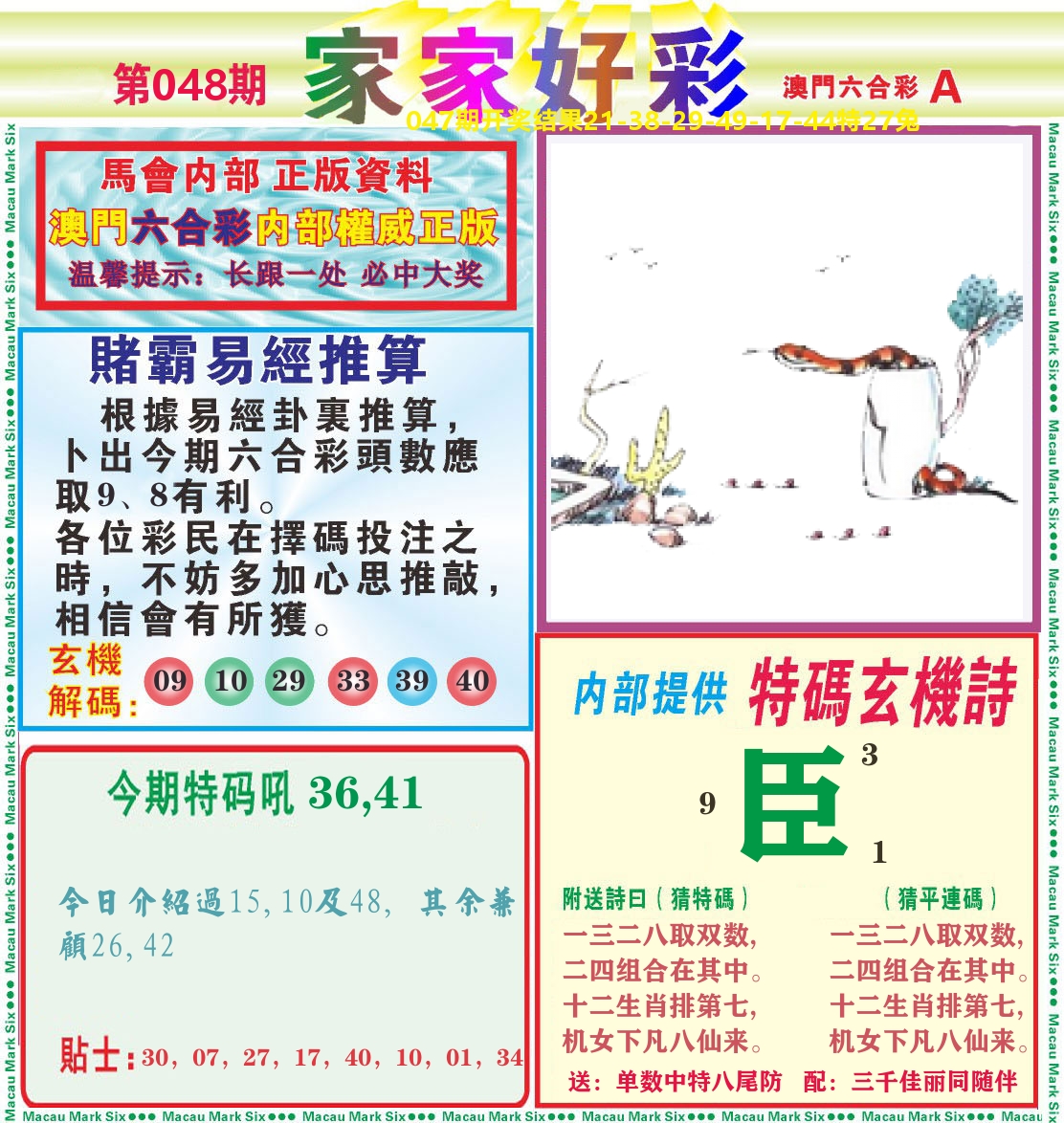 家家好彩A 第48期