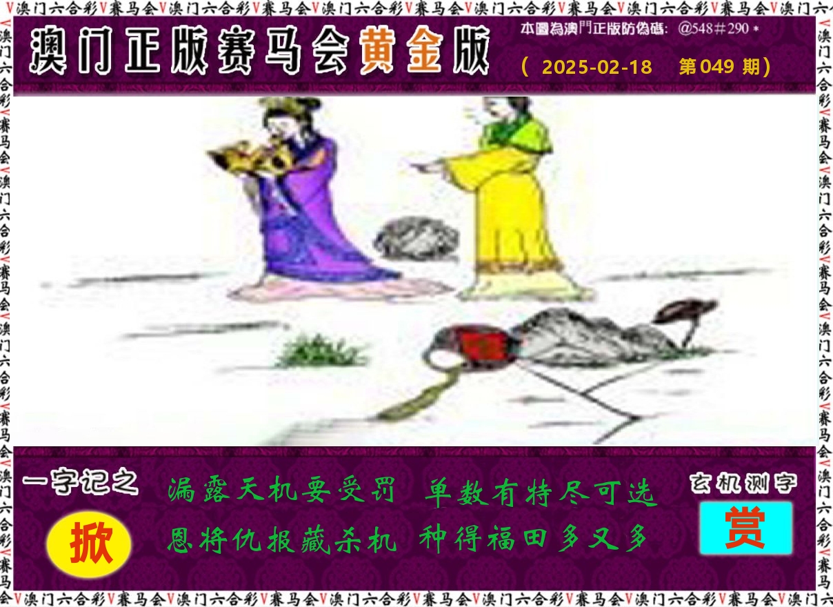 赛马会黄金版 第49期