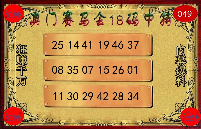 赛马会18码 第49期