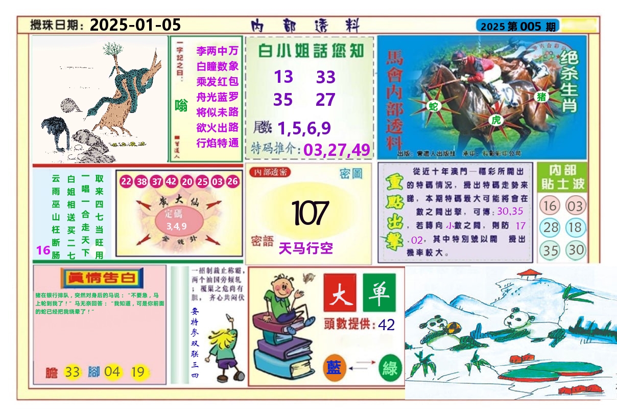 澳门内部透料A 第5期