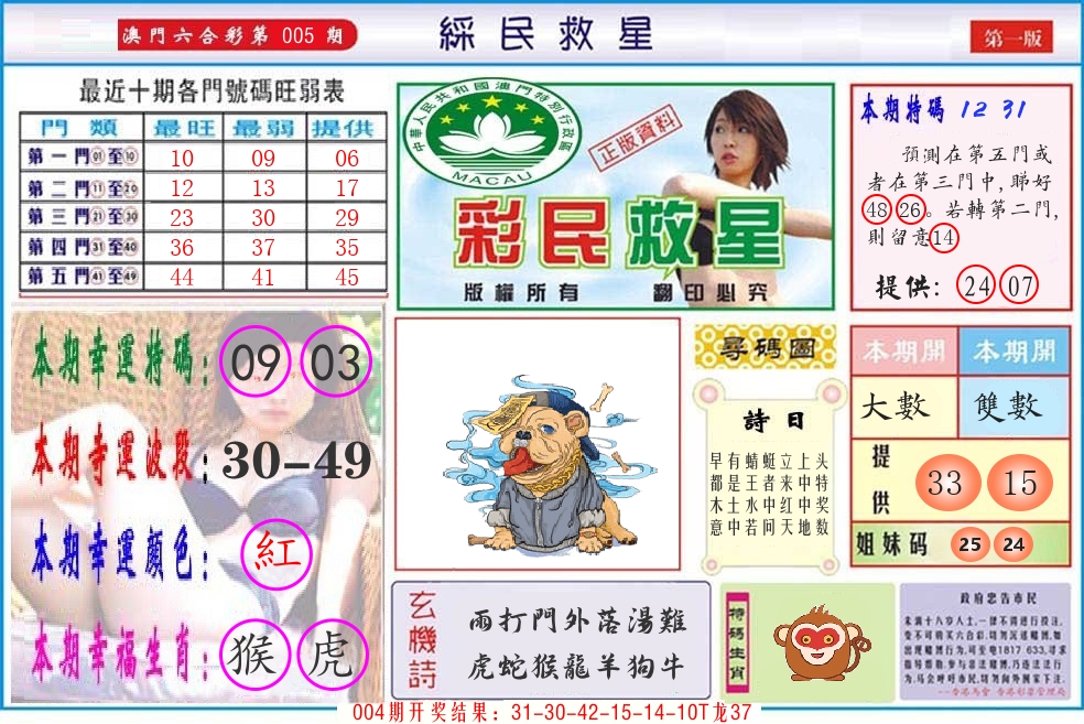 澳门彩民救星 第5期