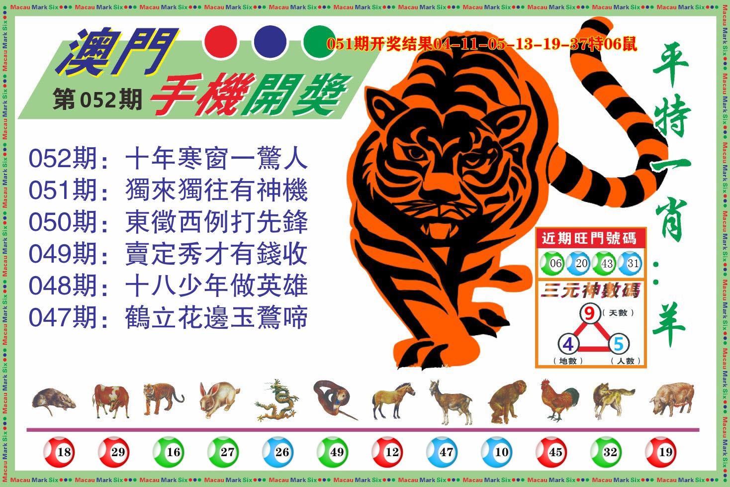 澳门开奖报 第52期