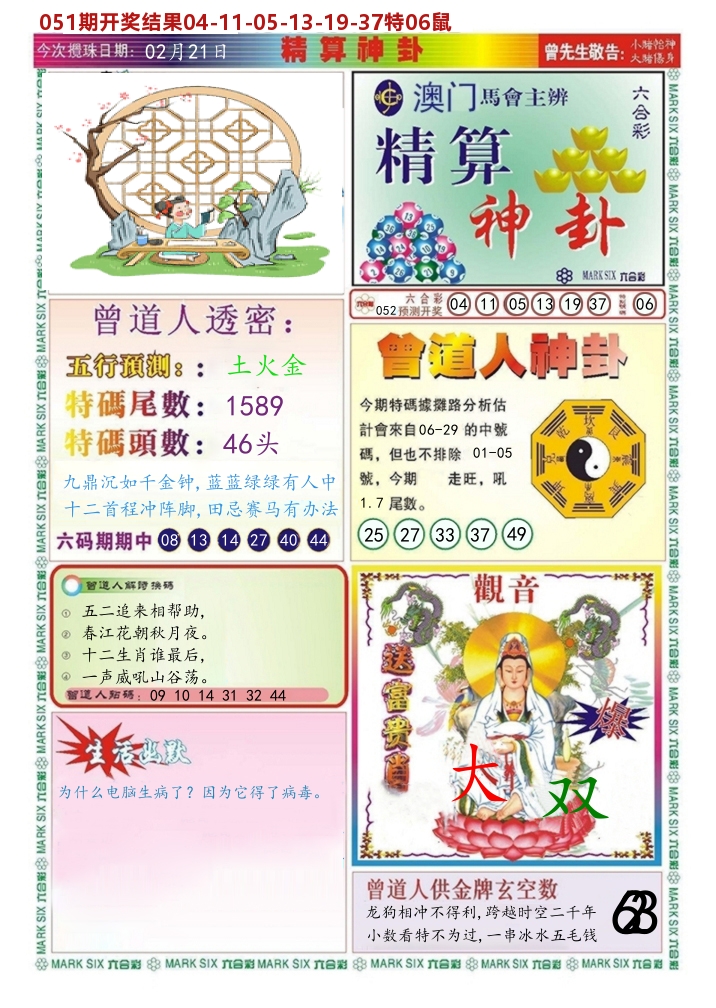 澳门精算神卦 第52期