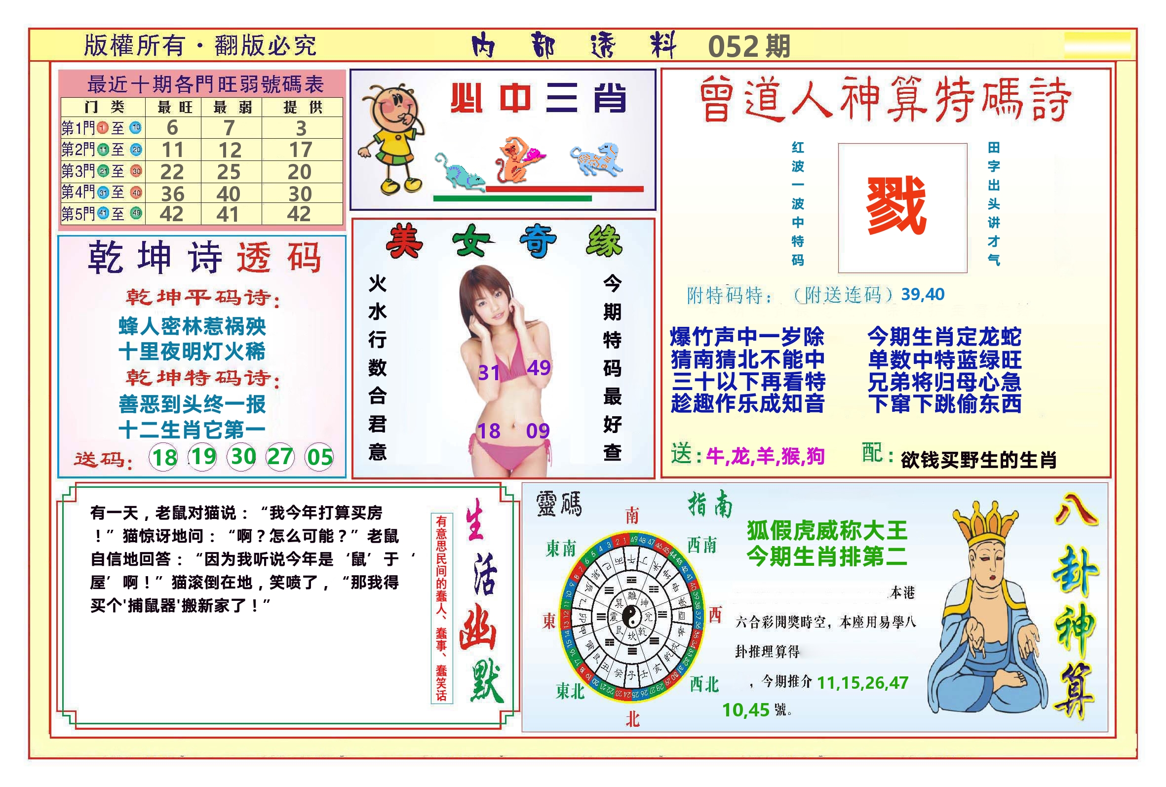 澳门内部透料B 第52期