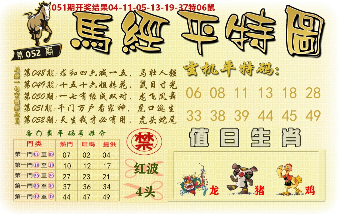 澳门平特图 第52期