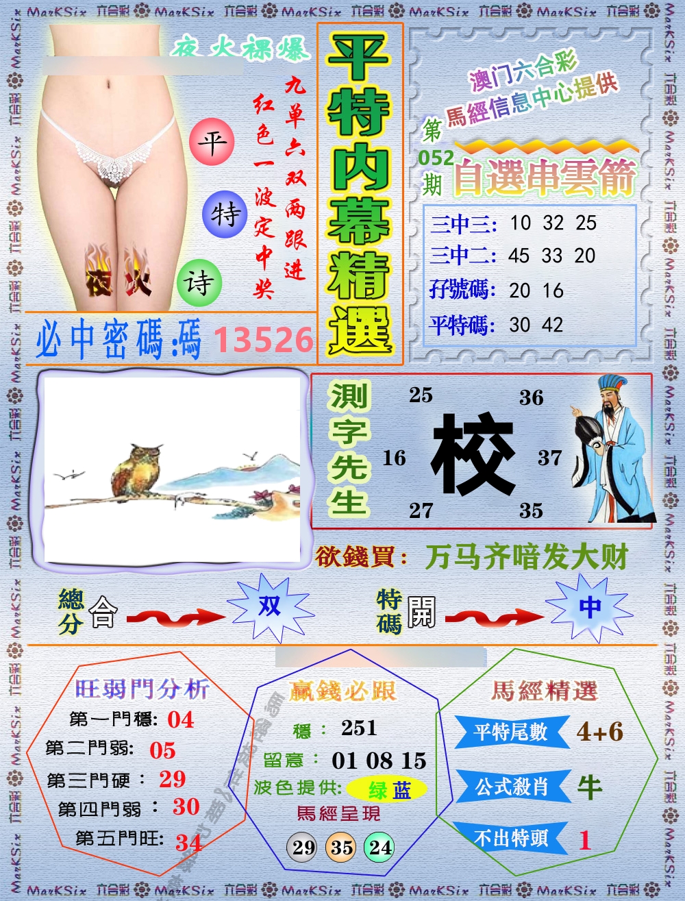 平特内幕精选 第52期