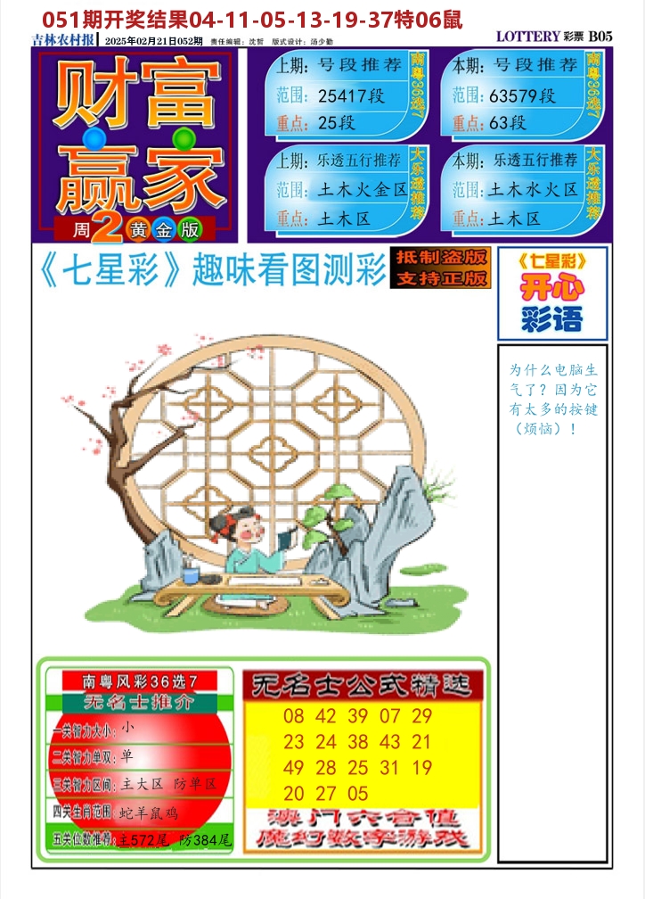七星彩图A 第52期