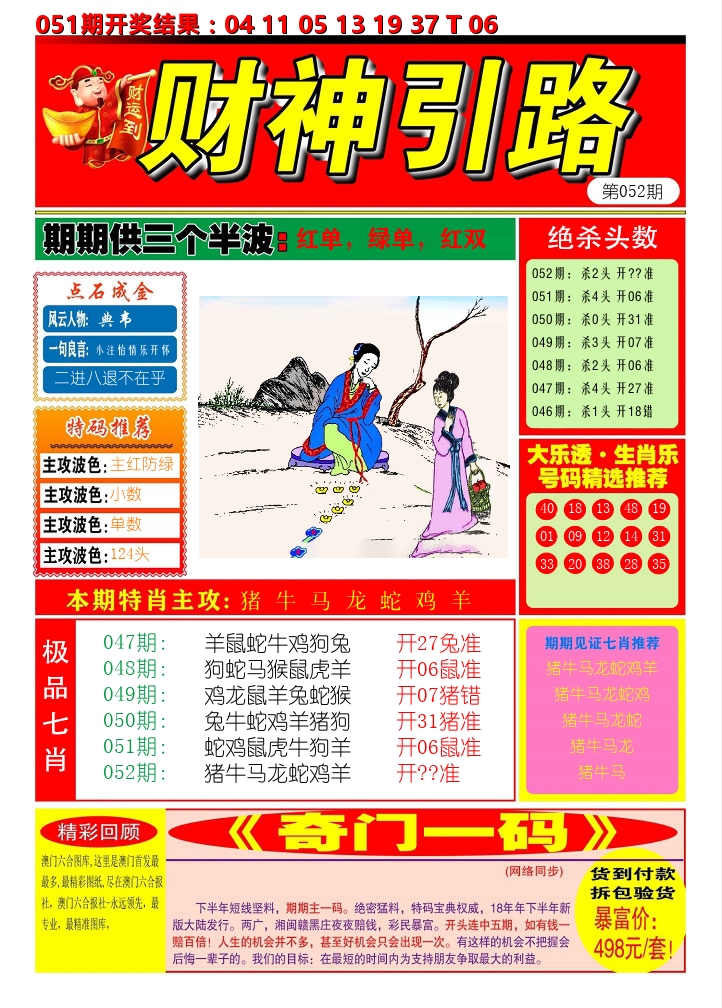 财神引路 第52期