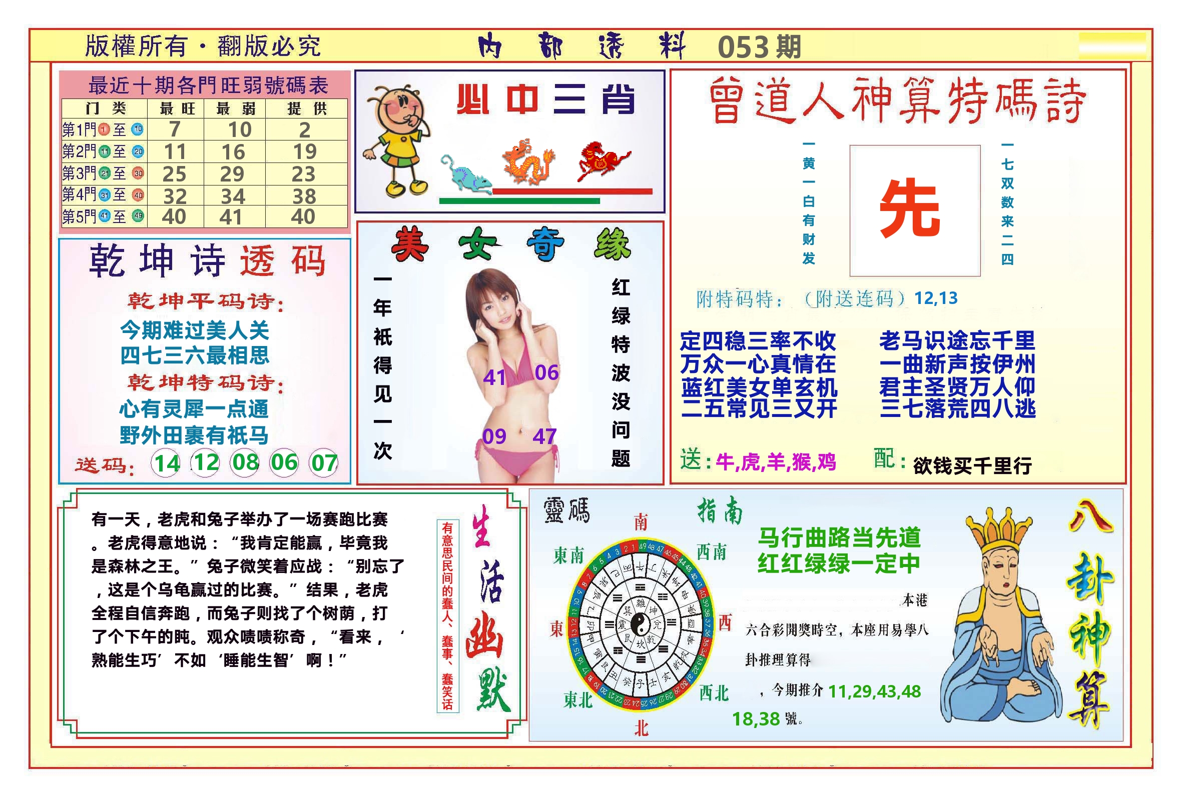 澳门内部透料B 第53期