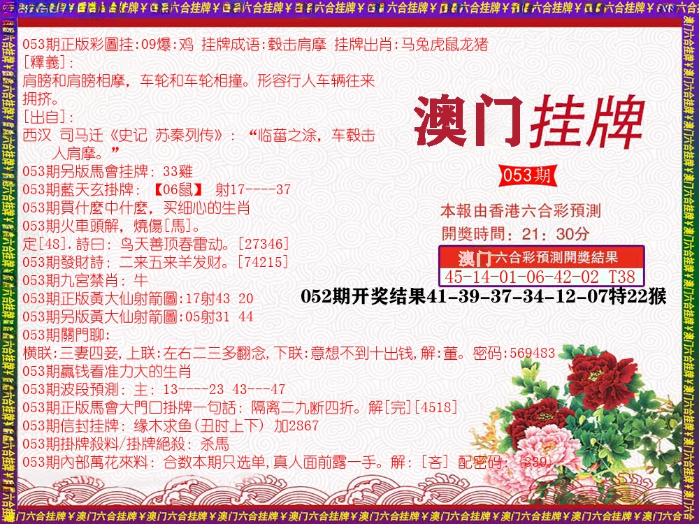 澳门挂牌 第53期
