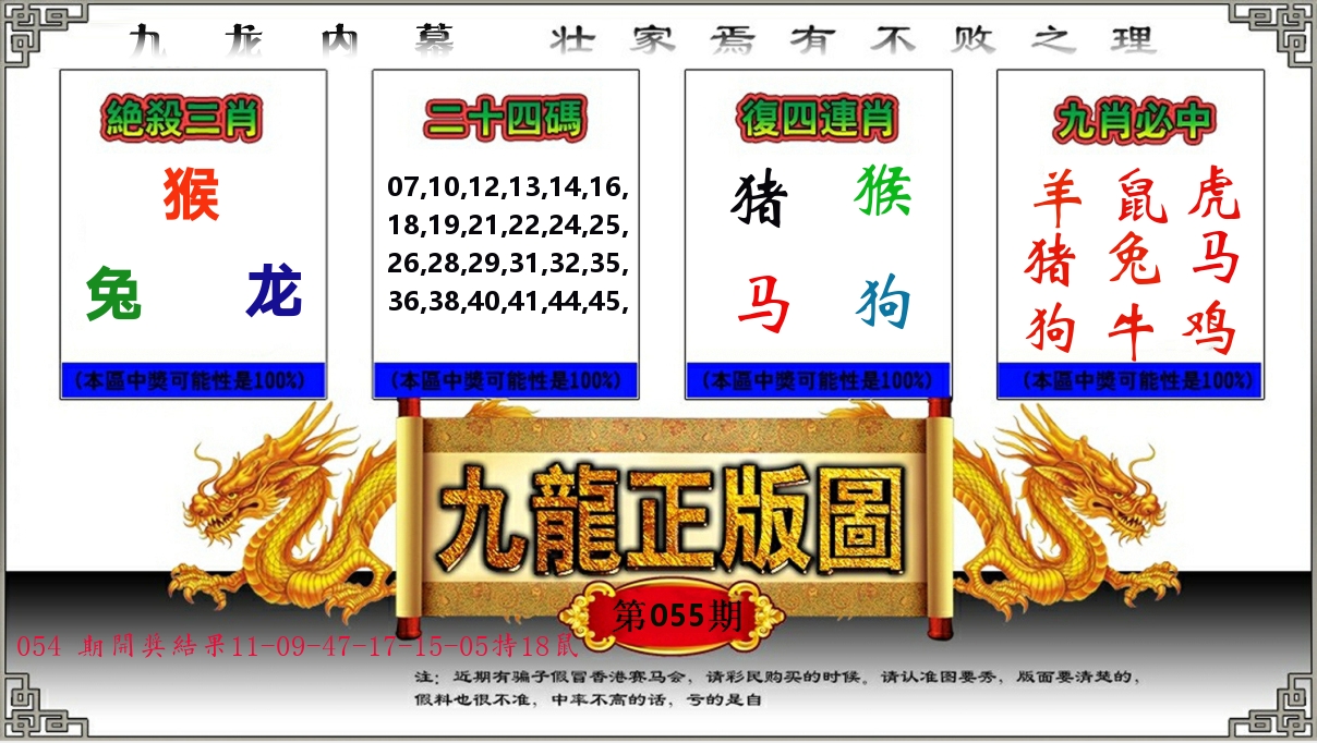 九龙正版图 第55期