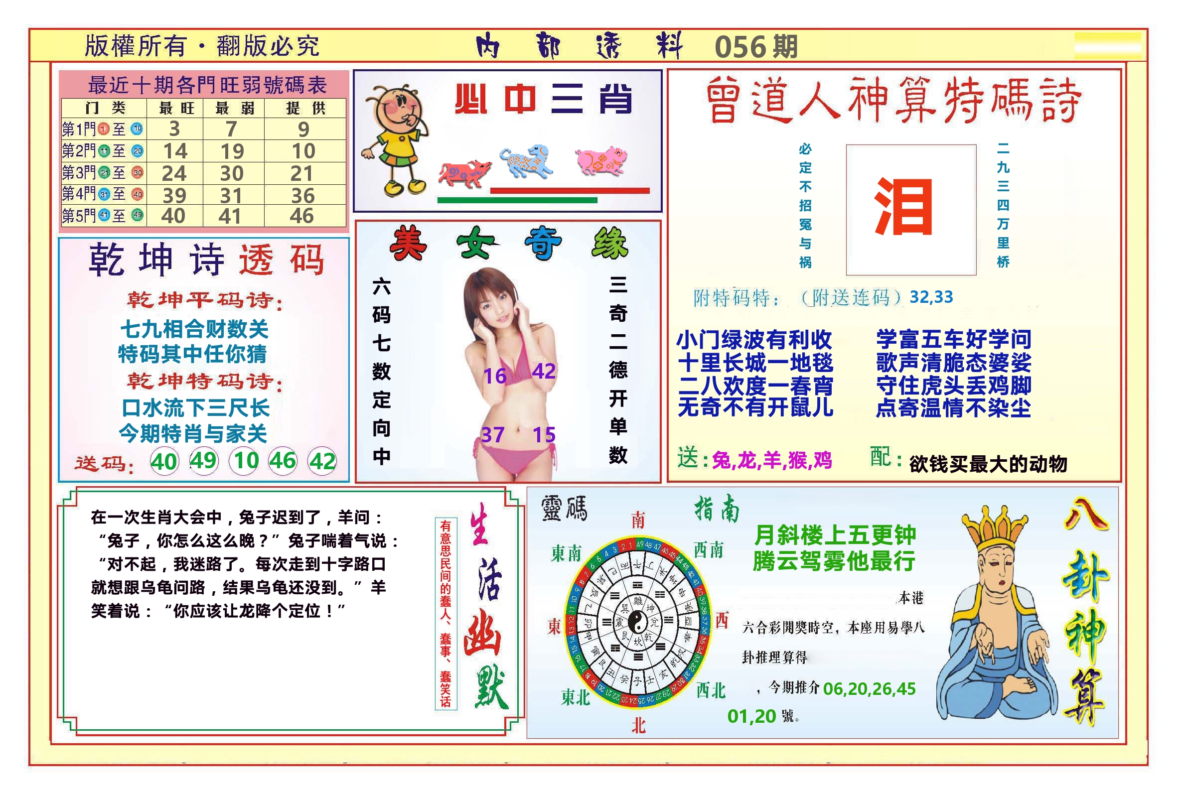 澳门内部透料B 第56期