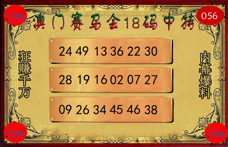 赛马会18码 第56期