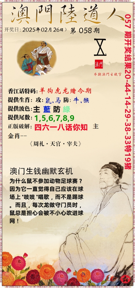 澳门陆道人 第58期