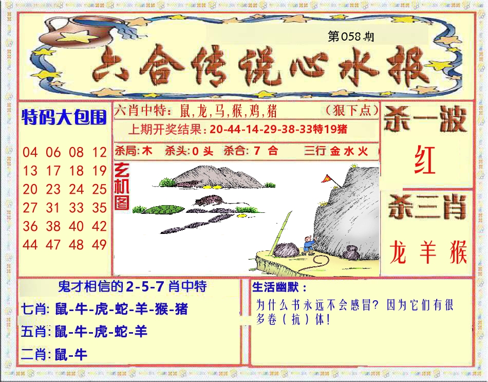 六合传说心水报 第58期