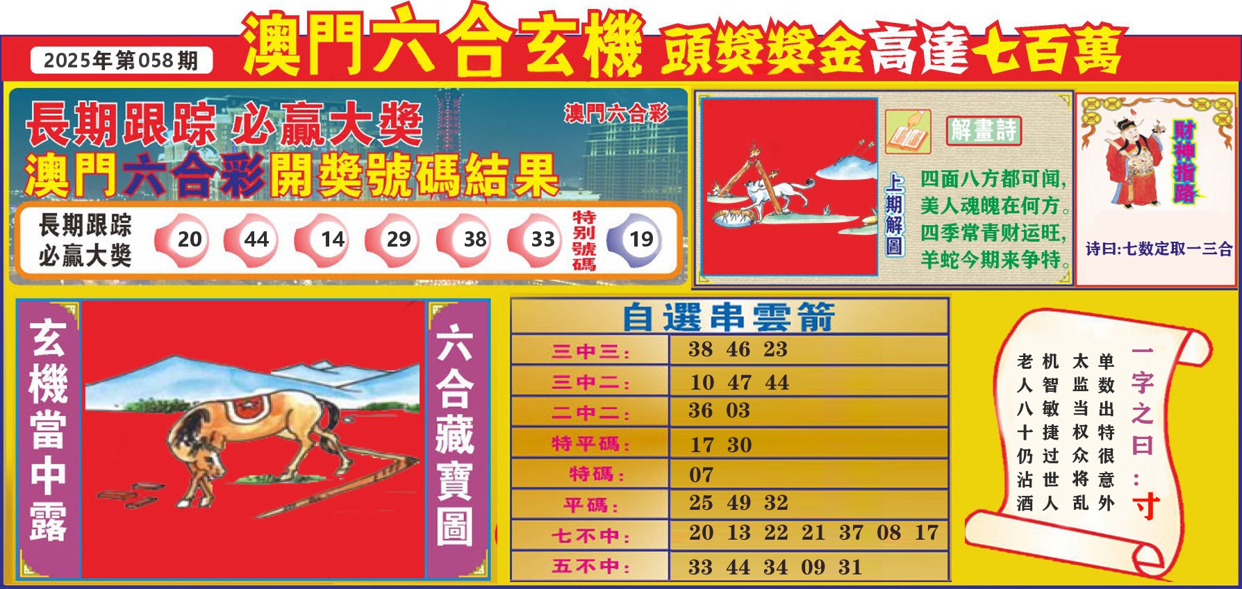 七星彩图C 第58期