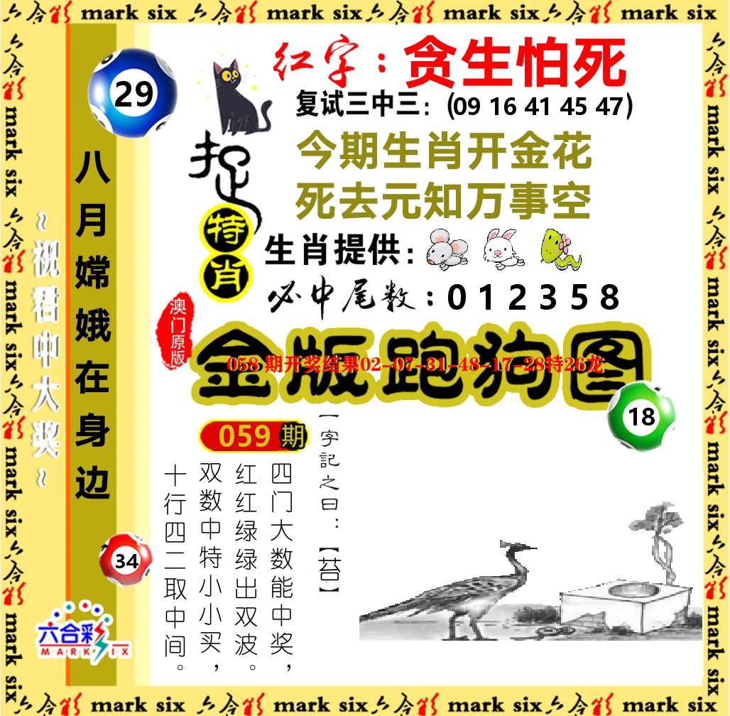 金版跑狗图 第59期