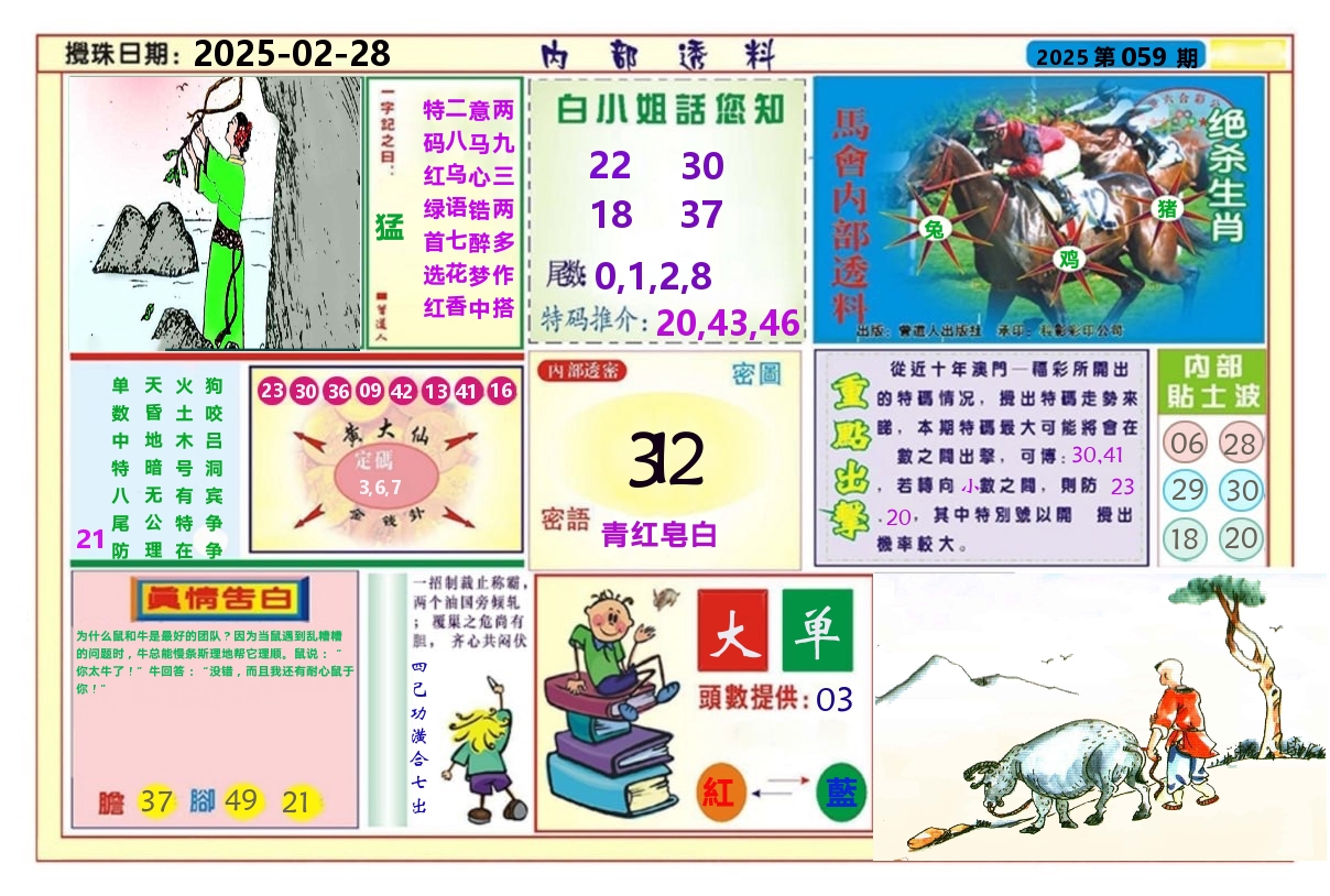 澳门内部透料A 第59期