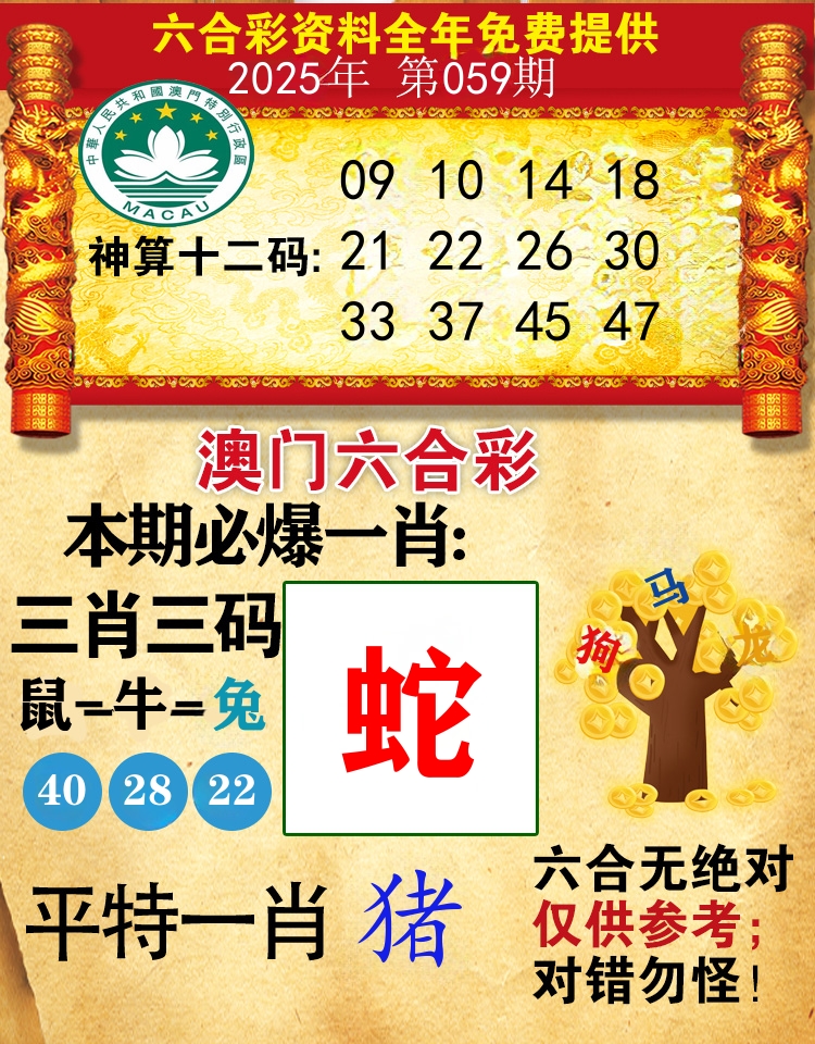 澳门必爆 第59期