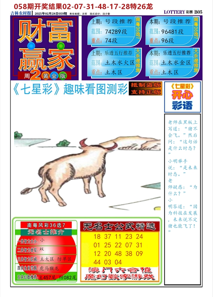 七星彩图A 第59期