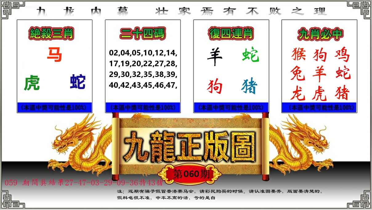 九龙正版图 第60期