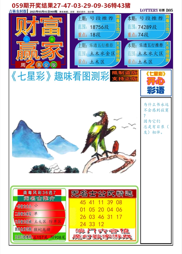 七星彩图A 第60期