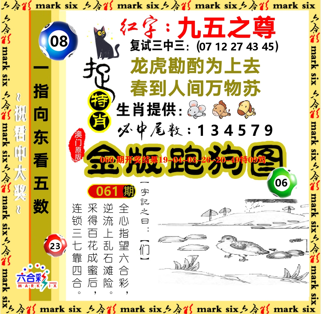 金版跑狗图 第61期