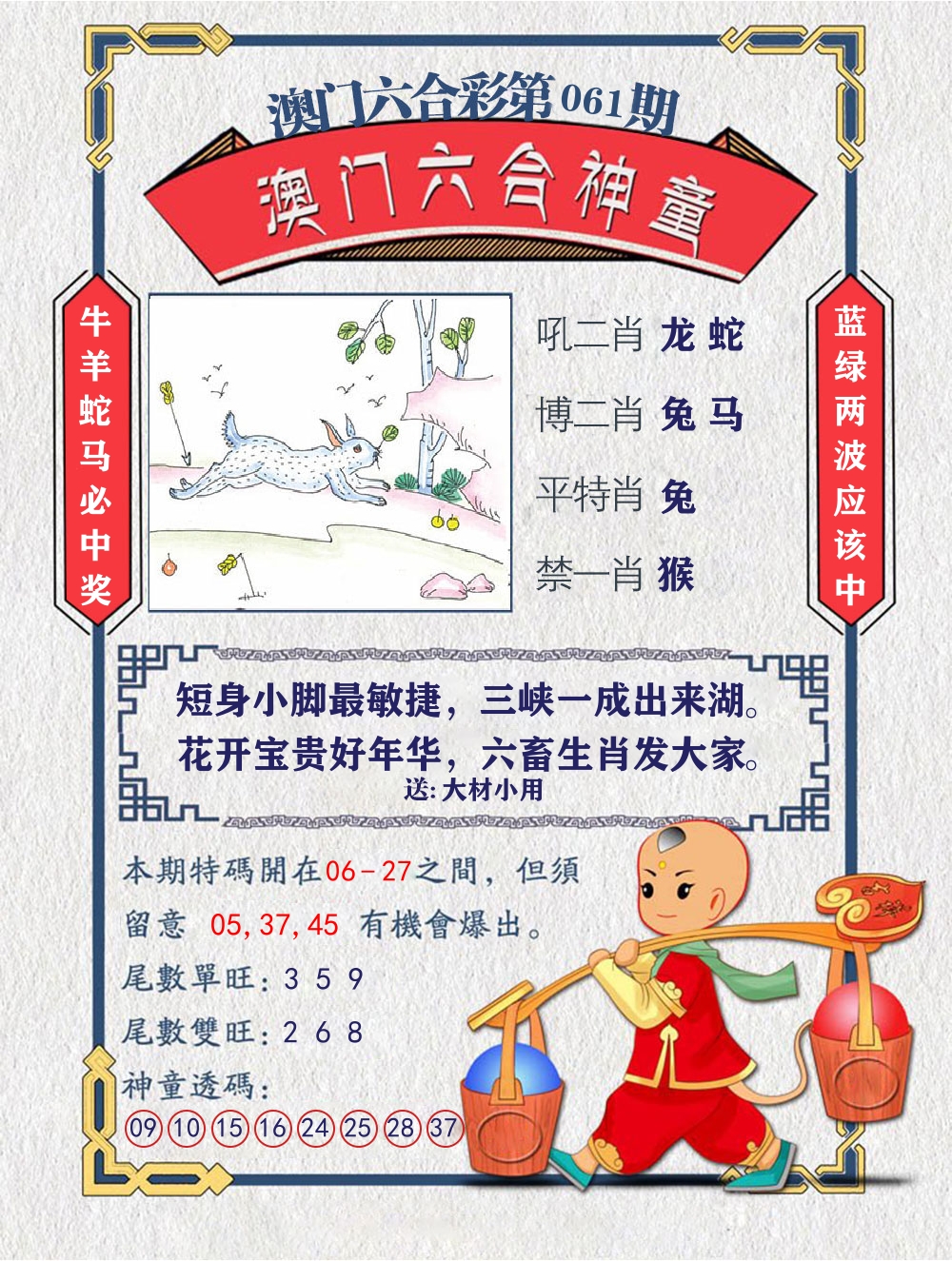 六合神童 第61期