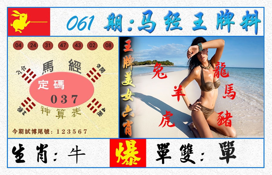 澳门王牌料 第61期