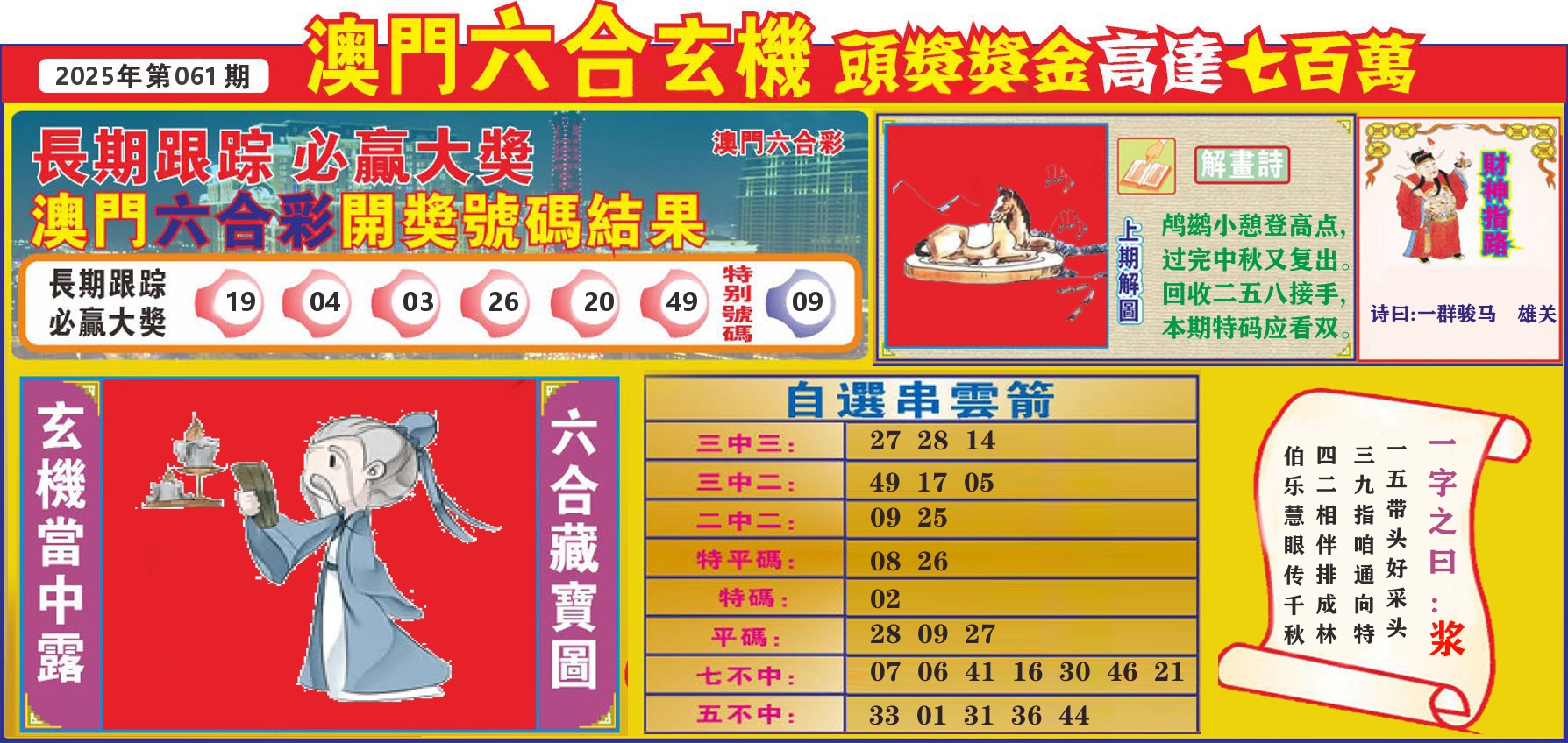 七星彩图C 第61期