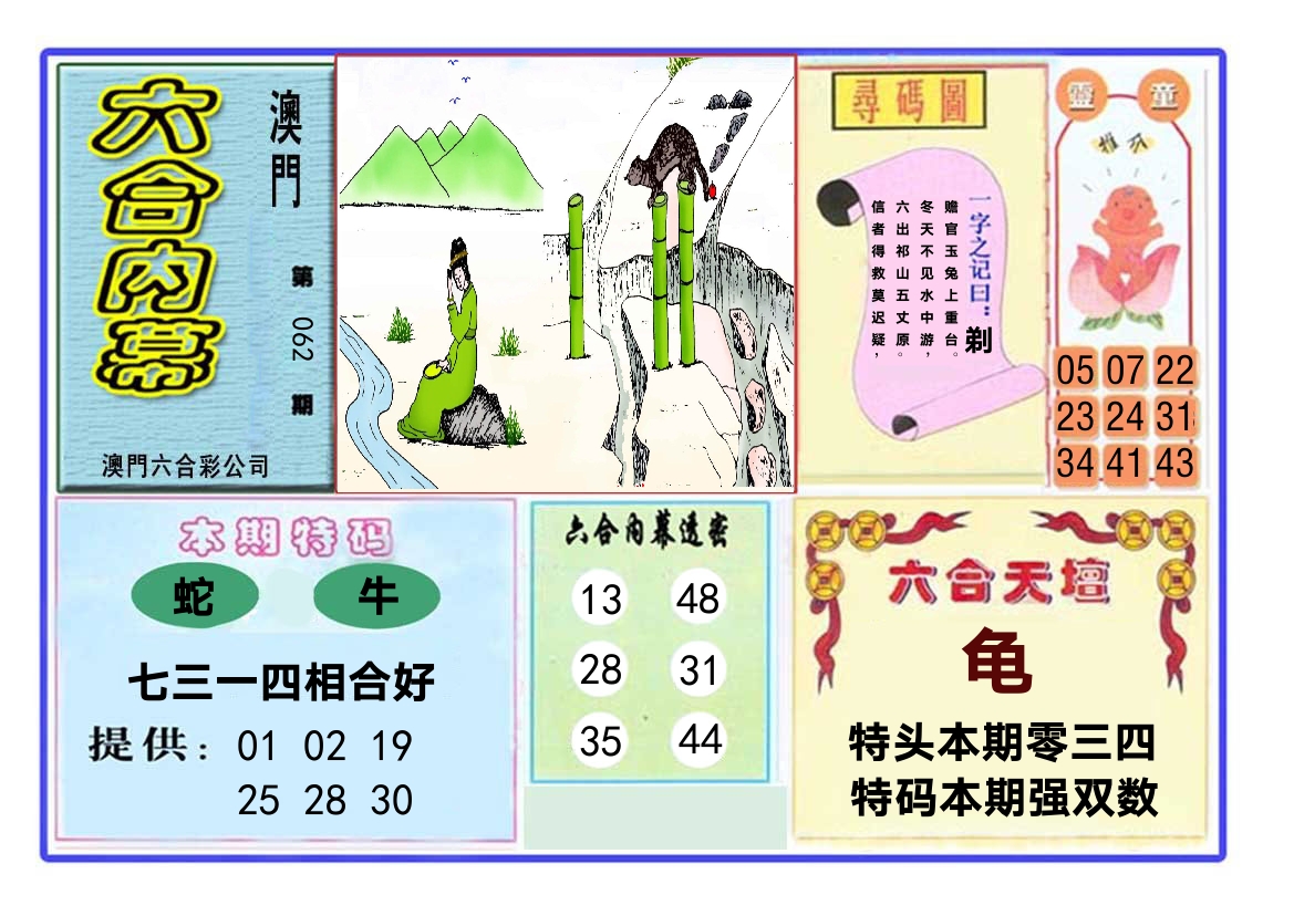 六合内幕 第62期