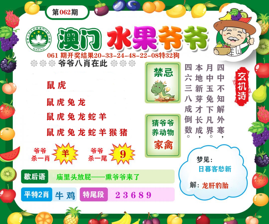 澳门水果爷爷 第62期