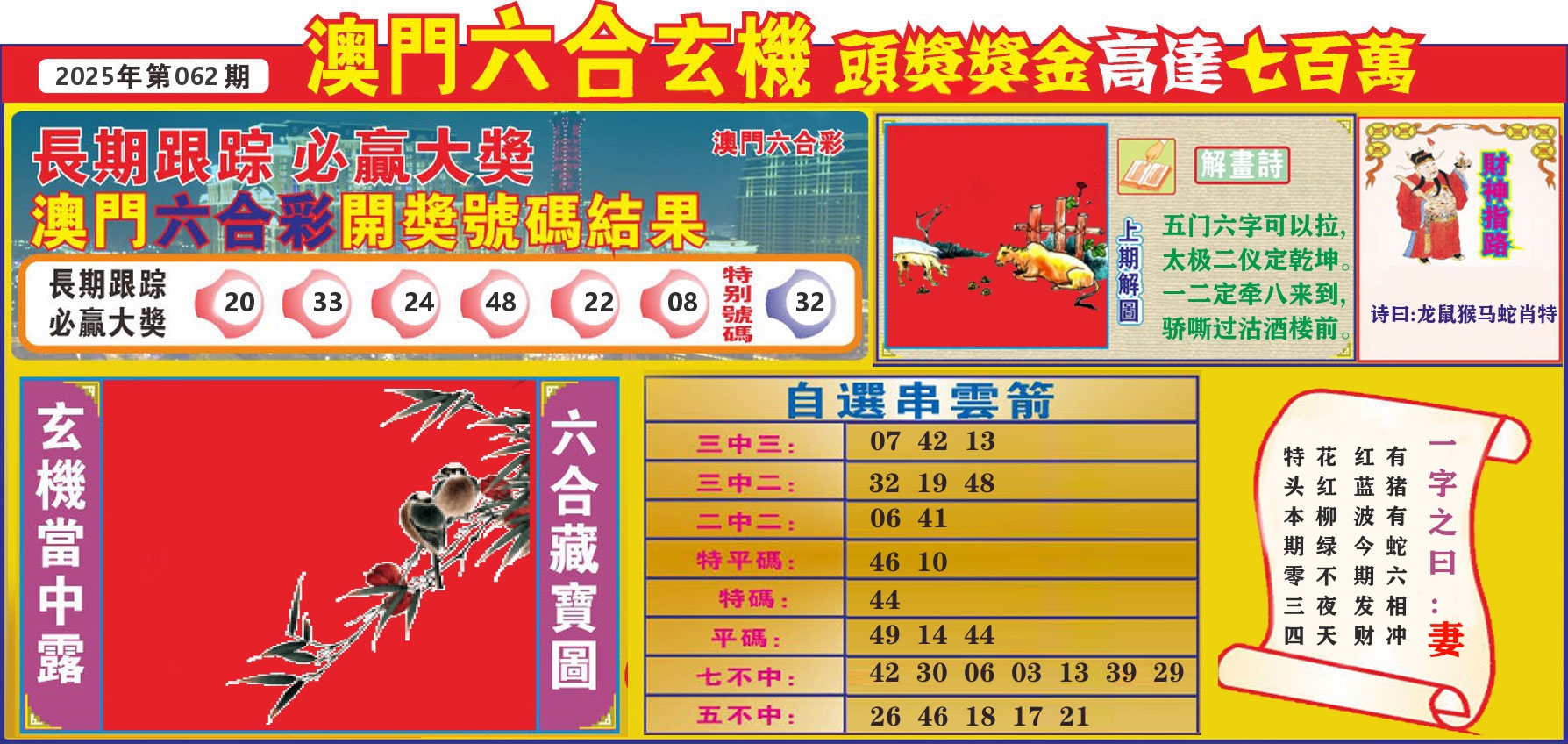 七星彩图C 第62期